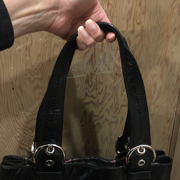 COACH π Poppy Glam Glitter Tartan Plaid Hobo Tote - Picture 9 of 13